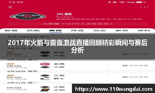 2017年火箭与雷霆激战直播回顾精彩瞬间与赛后分析